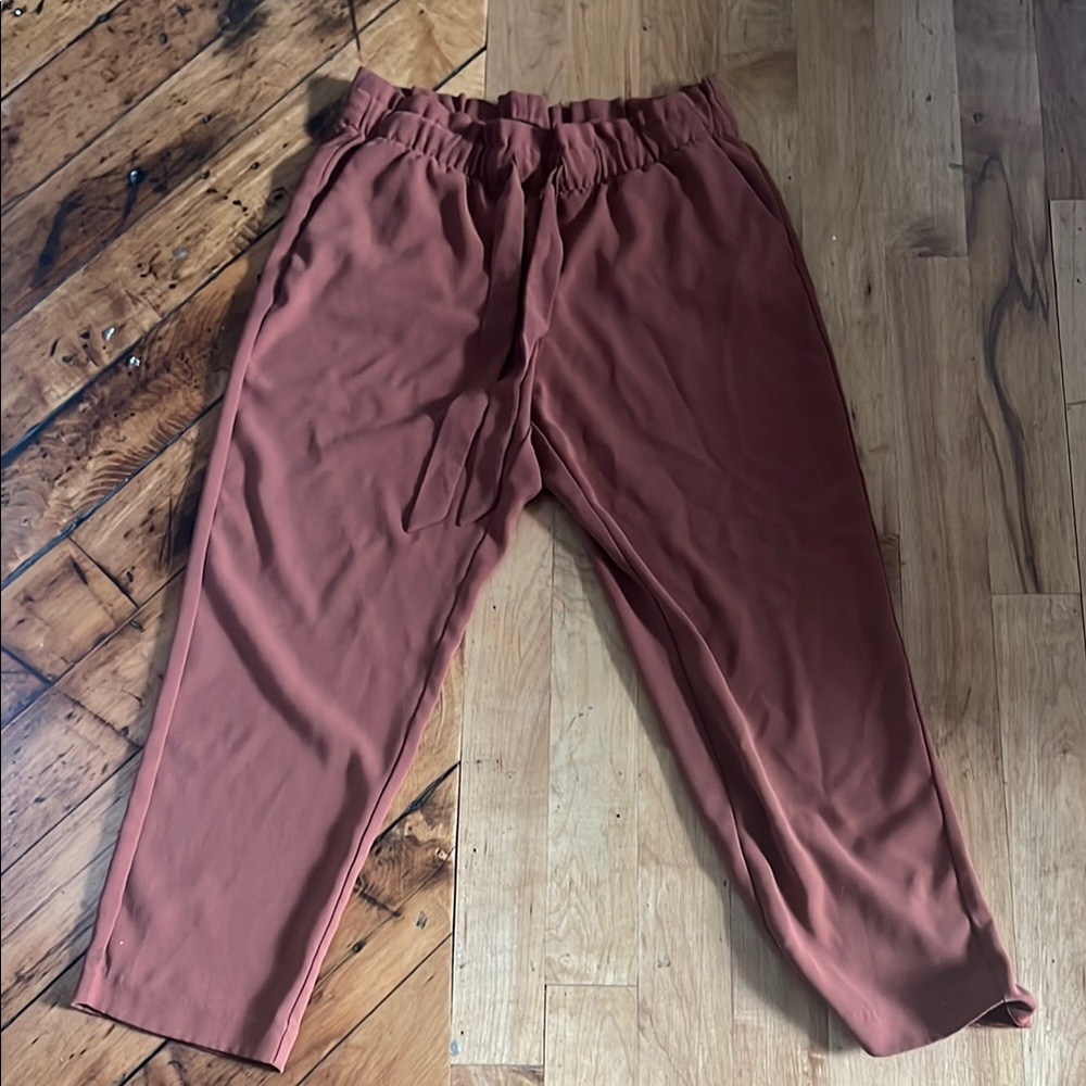 LOFT Brown Straight Leg Pants Relaxed Fit
